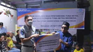 Jasa Raharja Sulsel Salurkan Bantuan Paket Sembako Untuk Penyandang Tunanetra