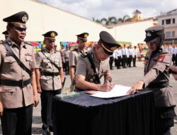 Polres Gowa Gelar Upacara Serah Terima Jabatan Pejabat Utama dan Kapolsek